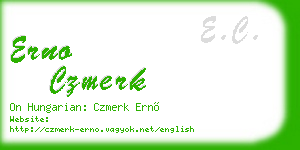 erno czmerk business card
